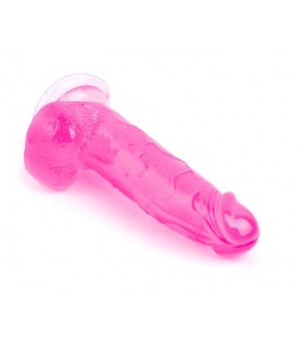 PENE REALISTICO GELATINE DI CRISTALLO ROSA 20 CM