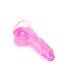 PENE REALISTICO GELATINE DI CRISTALLO ROSA 13,5 CM