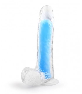 PENE REALISTICO BLU FOSFORESCENTE 20 CM