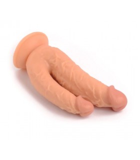 PENE REALISTICO DOPPIA PENETRAZIONE CARNE 21 CM