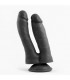 REALISTIC PENIS DOUBLE PENETRATION BLACK 18.5 CM