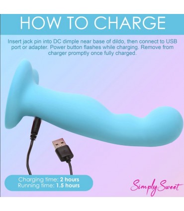 VIBRADOR SILICONA SIMPLY C/ MANDO AZUL
