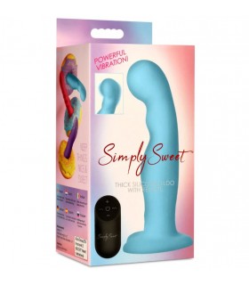 VIBRATEUR SIMPLY SILICONE AVEC COMMANDE BLEU