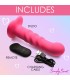 VIBRADOR SILICONA ESTRÍADO C/ MANDO ROSA