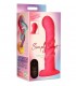 VIBRATEUR EN SILICONE STRIÉ AVEC COMMANDE ROSE