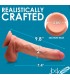 DILDO PENIS WITH TESTICLES DOUBLE DENSITY UNCUT FLESH 25 CM