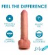 DILDO PENIS WITH TESTICLES DOUBLE DENSITY UNCUT FLESH 25 CM