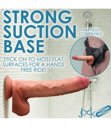 DILDO PENIS WITH TESTICLES DOUBLE DENSITY UNCUT FLESH 25 CM