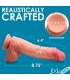 DILDO PENIS WITH TESTICLES DOUBLE DENSITY UNCUT FLESH 22'20 CM