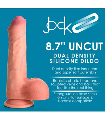 DILDO PENIS MIT HODEN DOPPELTER DICHTE UNGESCHNITTENES FLEISCH 22 CM