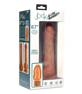 DILDO PENIS WITH TESTICLES DOUBLE DENSITY UNCUT FLESH 22 CM