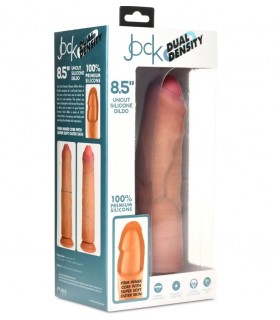 DOUBLE DENSITY PENIS DILDO UNCUT FLESH 21.6 CM