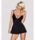 810-BAB-1 BABYDOLL E PERIZOMA NERO S/M