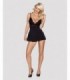 810-BAB-1 BABYDOLL & THONG BLACK  L/XL