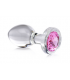 CRYSTAL PLUG WITH PINK STONE M