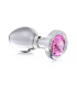 PLUG CRISTAL CON PIEDRA ROSA M