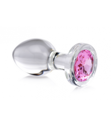 CRYSTAL PLUG WITH PINK STONE M