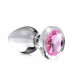 CRYSTAL PLUG WITH PINK STONE L