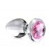 PLUG CRISTAL CON PIEDRA ROSA L