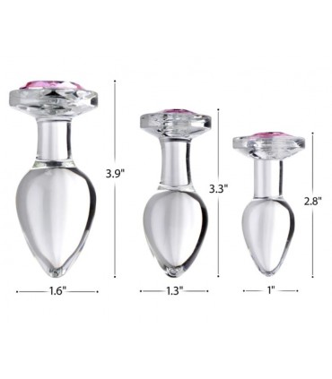 PLUG CRISTAL CON PIEDRA ROSA S