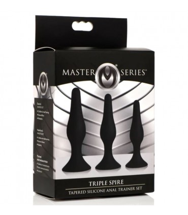 3 X SET ANAL PLUGS TRAINER SILICONE BLACK