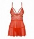 838-BAB-3 BABYDOLL E PERIZOMA ROSSO L/XL