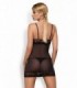 WONDERIA CHEMISE E PERIZOMA NERO L/XL