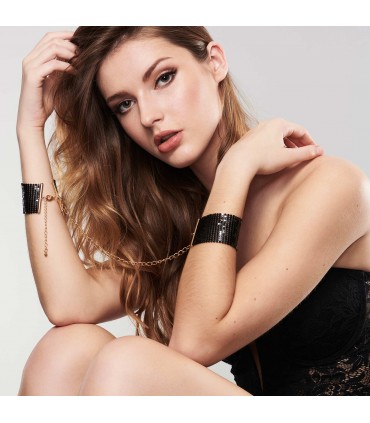 DESIR MÉTALLIQUE - BLACK METALLIC MESH HANDCUFFS