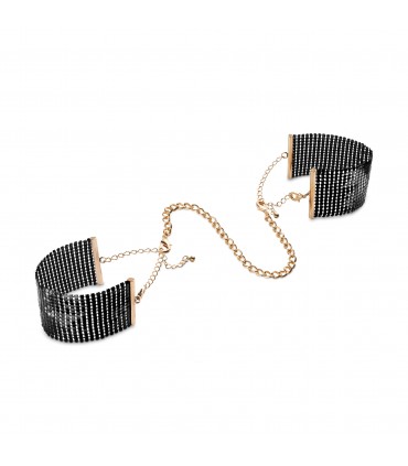 DESIR MÉTALLIQUE - BLACK METALLIC MESH HANDCUFFS