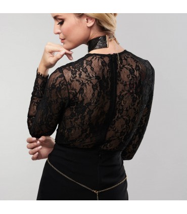 DESIR MÉTALLIQUE – SCHWARZE HALSKETTE AUS METALLGEWEBE