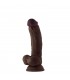 DONG IN SILICONE LIQUIDO MODELLO C 7.5" CON SFERE - MOGANO