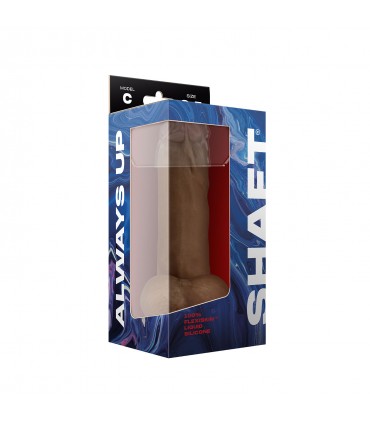 MODEL C 8.5" LIQUID SILICONE DONG W/BALLS - OAK