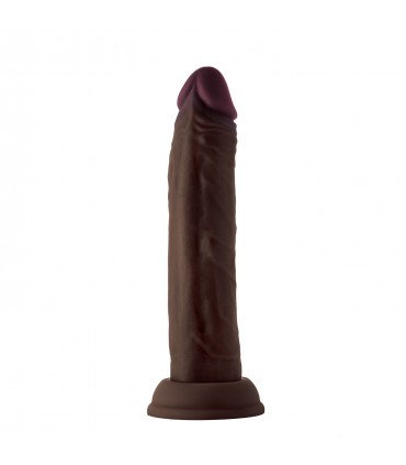 MODEL J 7.5" LIQUIDE SILICONE DONG - MAHOGANY
