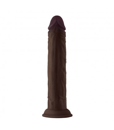 MODEL J 9.5" LIQUID SILICONE DONG - MAHOGANY