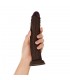 DONG IN SILICONE LIQUIDO MODELLO J 9,5" - MOGANO