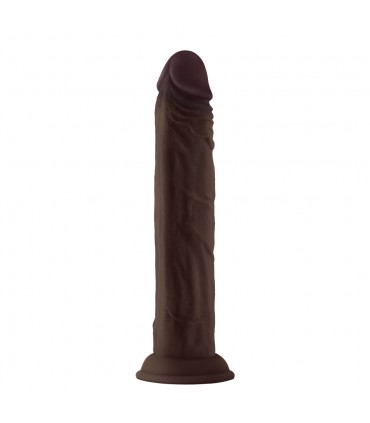 MODEL J 9.5" LIQUID SILICONE DONG - MAHOGANY
