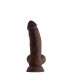 MODELLO N DONG IN SILICONE LIQUIDO DA 7,5" CON SFERE - MOGANO