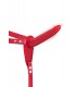 STRAP-ON RED SILICONE HARNESS USB VIBRATOR 15"5 CM