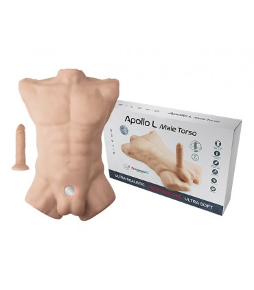 SILEXD TORSO APOLLO L CARNE + DILDO 17'7 CM