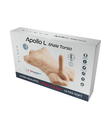 SILEXD TORSO APOLLO L CARNE + DILDO 17'7 CM