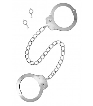 Handschellen aus Metall mit langer Kette