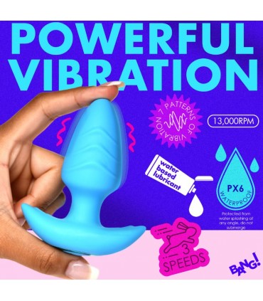 SPINA VIBRATORE E ROTATORE CON CONTROLLO USB BLU