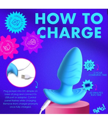 SPINA VIBRATORE E ROTATORE CON CONTROLLO USB BLU
