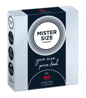 PRESERVATIVOS MISTER SIZE PURE FEEL EXTRA FINO 60MM 3 UDS