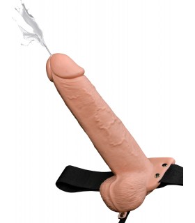 9" SQUIRTING HOLLOW STRAP-ON LIGHT