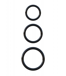 SILICONE 3-RING STAMINA SET BLACK