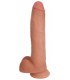 DILDO PENE C/ TESTÍCULOS FLESH 28 CM