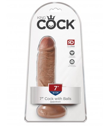 7" COCK WITH BALLS TAN
