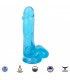 DILDO WITH TESTICLES SLIM STICK BERRY 15"24 CM