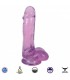 DILDO WITH TESTICLES SLIM STICK GRAPE 15"24 CM